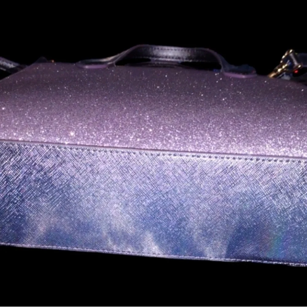 Kate spade tinsel glitter saffiano leather Lavender Handbag crossbody NWOT